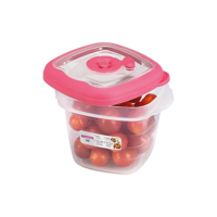 Sanremo - Pote Hermético Plástico Quadrado de 450ml, Linha Flor