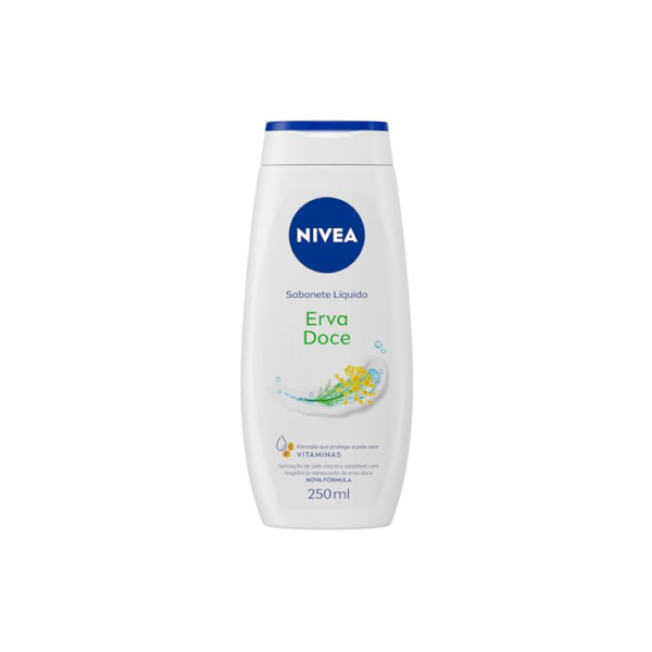 NIVEA Sabonete Líquido Erva Doce 250ml - Fragrância refrescante de erva-doce, sensação de pele macia e hidratada