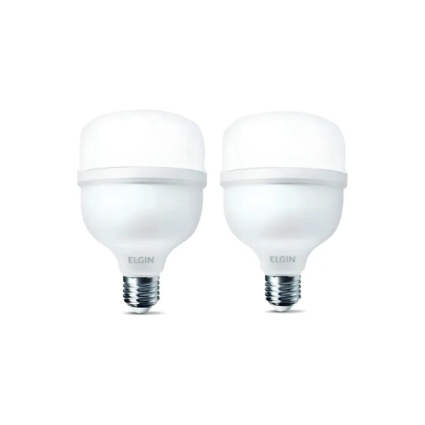 Kit 2 Lâmpadas Super Bulbo Alta Potência Led 50w 6500k Elgin Luz Branco-frio