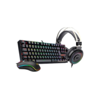 Kit Gamer Redragon RGB, Headset Lamia 2 Surround 7.1 + Teclado Kumara Switch Outemu Blue + Mouse Cobra M711 12400 DPI, Preto - S125