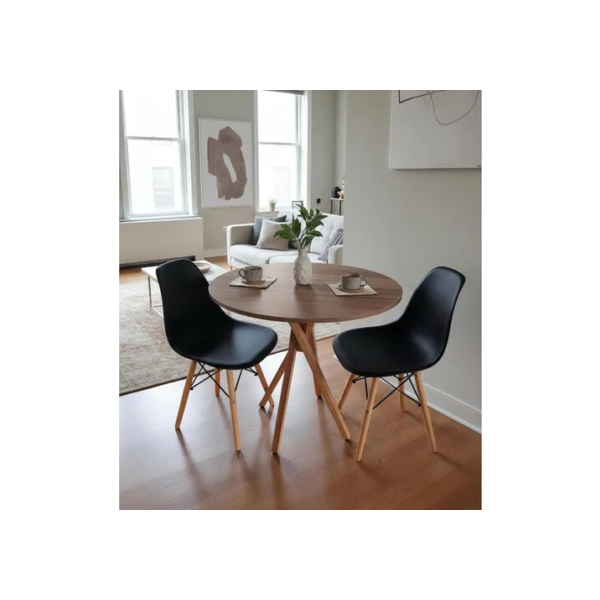 Mesa Jantar Redonda Madeira 80cm Estilo Industrial