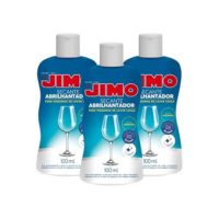 Kit 3 Secante Abrilhantador 100ml Jimo Máquina Lavar Louças Secagem Rápida Vidros Taças Sem Mancha