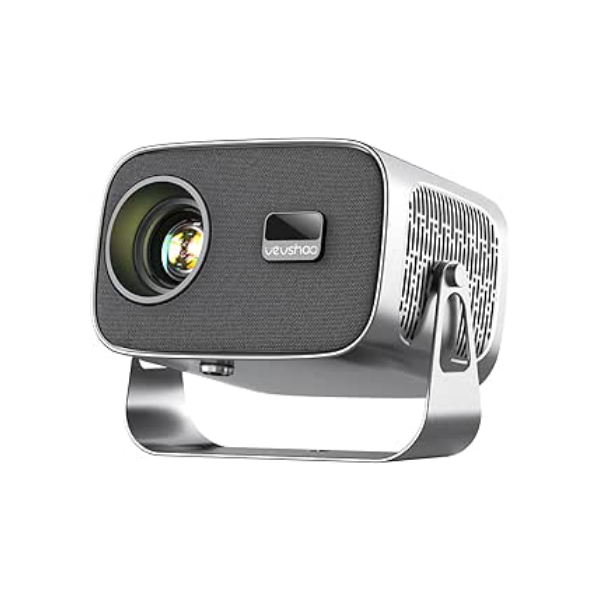 Mini projetor VEVSHAO A12 4K 1080p portátil Full HD, Foco Automático, Android 11.0, Proteção Ocular com Rotação de 360°, Correção Eletrônica de Distorção Trapezoidal