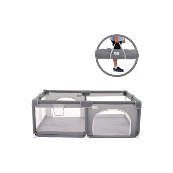 MSP KIDS cercadinho bebê grande chiqueirinho cercado infantil 180x150 cor cinza