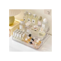 Expositor de Perfumes Cosméticos 3 Andares Multiuso Organizador Prateleira Diamante Acrílico Porta Maquiagem Beleza