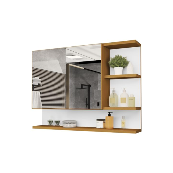 Armario Espelheira Para Banheiro 1 Porta Cleópatra (Nature/Flexcollor)