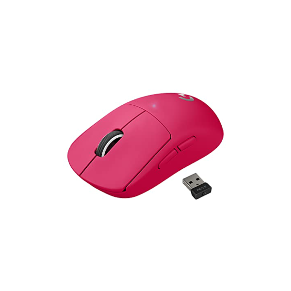 Mouse Gamer Sem Fio Logitech G PRO X SUPERLIGHT com Tecnologia LIGHTSPEED, Ultraleve 63g, 5 Botões Programáveis, Sensor HERO 25K e Bateria Recarregável - Compatível com POWERPLAY - Rosa Magenta