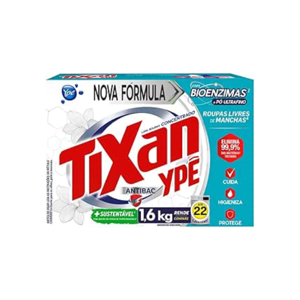 Tixan Ypê Lava Roupas em Pó Antibac 1,6Kg