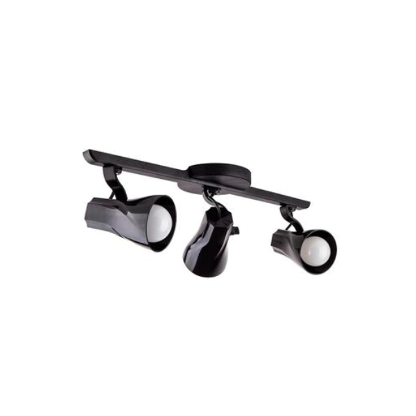 Luminária de Teto Spot Trilho Triplo Direcionável Octa 3 Lâmpadas Praia Litoral E27 Bivolt - GQE