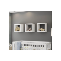 Kit 3 Nichos Quadrado Organizador Decoração Quarto Sala Banheiro 100% mdf