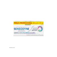 Sensodyne Creme Dental Proteção Completa com Flúor, Proteção Diária Contra a Sensibilidade e Cuidado Diário 8 em 1, Ação de Limpeza Profunda e Clareamento Dental, 2 Unidades de 90g