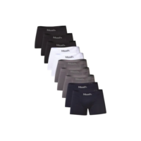 Kit 10 Cueca Boxer Lisa Sem Costura Logo Mash