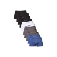 Kit 10 Cueca Boxer Lisa Sem Costura Logo Mash