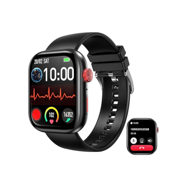 LucZeng Smartwatch Relógio Inteligente, Tela HD Touch 2.01", IP68 à Prova d'Água, Monitor de Frequência Cardíaca e Sono, 120+ Modos Esportivos, Bateria de 3-5 Dias, Assistente de Voz, 2 Pulseiras
