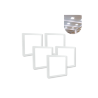 Kit 5 Painel Plafon Led 25w Sobrepor 6000k Quadrado Frio
