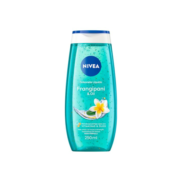 NIVEA Sabonete Líquido Frangipani & Oil 250ml - Fragrância da flor frangipani com pérolas de óleo, sensação de pele macia e hidratada
