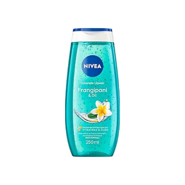 NIVEA Sabonete Líquido Frangipani & Oil 250ml - Fragrância da flor frangipani com pérolas de óleo, sensação de pele macia e hidratada
