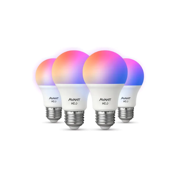 Kit 4 Lampadas Led Smart Rgb Alexa Google 10w E27 Avant Neo - Rgb