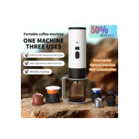 Máquina De Café Expresso Portátil Elétrica Sem Fio 3 Em 1 Para Carro E Casa , Acampamento , Cápsula , Pó , Viagem , 7800