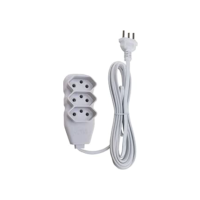 Force Line - Extensão Slim 3 Tomadas Tripolar Bivolt 3 Metros Branco