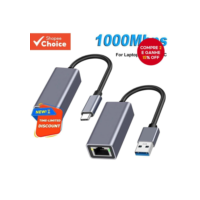 Adaptador Ethernet USB USB3.0 1000Mbps Lan Para Type C RJ45 Cabo De Rede MacBook PC Windows
