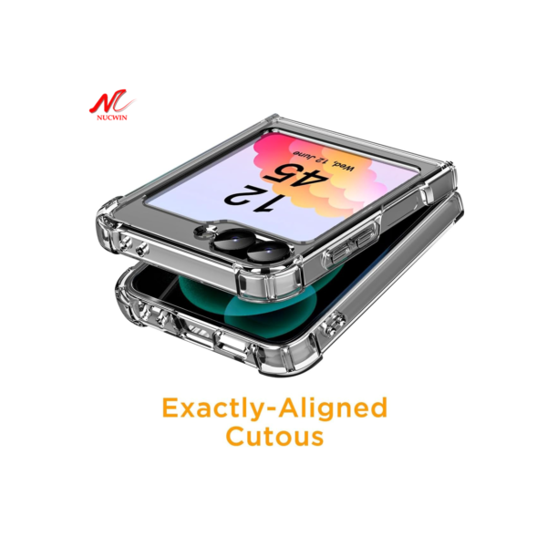 Capa transparente airbag para samsung galaxy z flip 6, acrílico para PC, amortecedor de tpu macio, capa armadura, 5, 4, 3