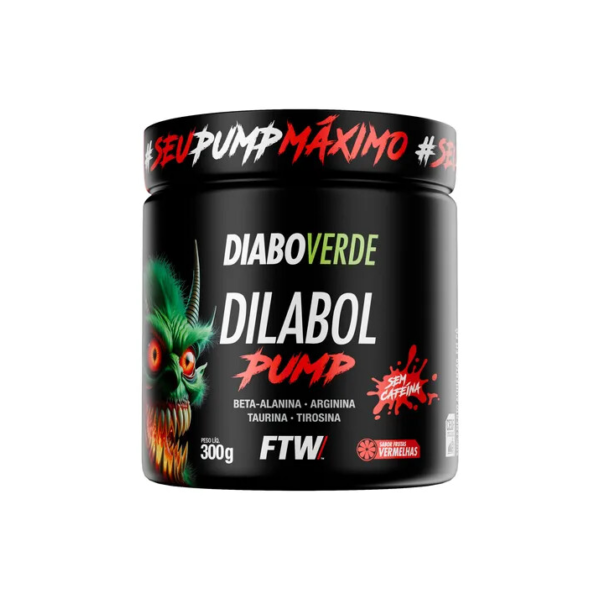 Dilabol Pump Pré Treino Pote 300g Sabor Frutas Vermelhas Diabo Verde - FTW