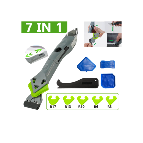 Smooth Silicone Scraper Tool Set, Floor Caulk Finisher, Grout Kit, Angle Scraper, Smooth Remover, Cola De Vidro, Acessórios, 7 em 1