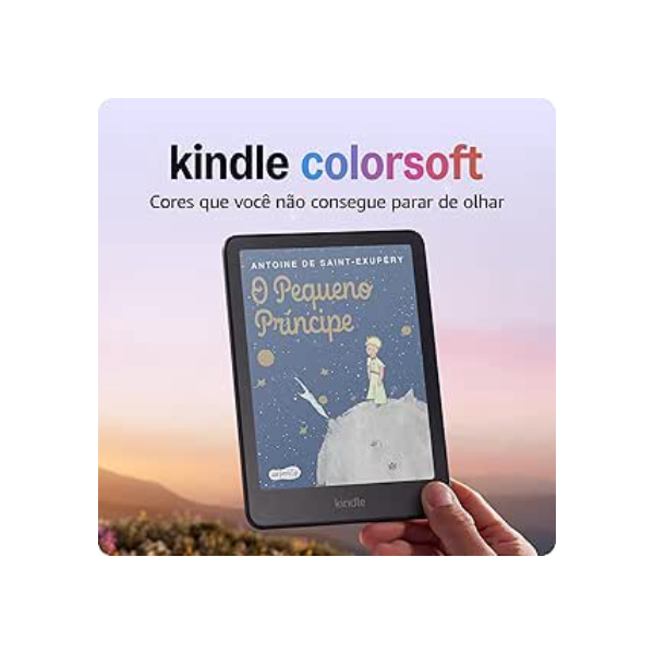Apresentamos o Kindle Colorsoft (16 GB) - Com tela colorida e temperatura de luz ajustável - Cor Preta