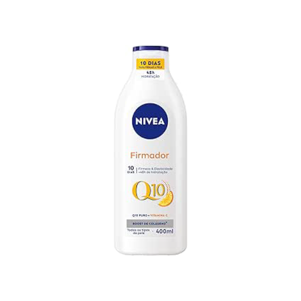 NIVEA Loção Hidratante Firmador Q10 + Vitamina C Todos os Tipos de Pele 400ml - Sua pele com mais firmeza e mais elasticidade em 10 dias, ainda hidratada e cheia de brilho, livre de flacidez