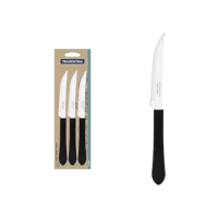 Conjunto 3 Facas Inox, Preto, Tramontina