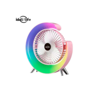 Ventilador de Mesa Silencioso Portátil Colorido RGB Desktopfan Vento Fresco Idali Life