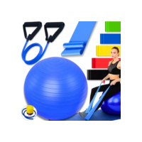 Kit Bola De Pilates Elástico Treino Faixa Elástica Mini Band