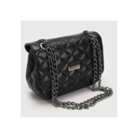 Bolsa De Lado Feminina Lateral Com Corrente Matelassê Festa Cor Preto