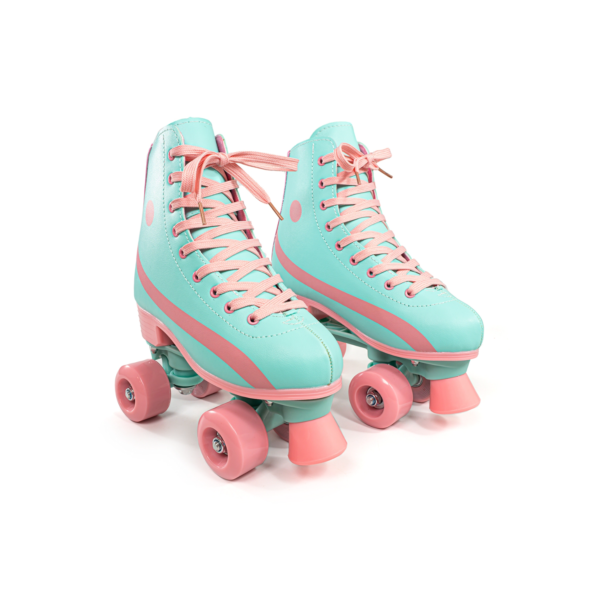 Patins Infantil Feminino 4 Rodas Roller Profissional Rosa Luna Ajustável C/Freio Confortável Estável Iniciante Criança