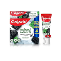 Creme Dental Colgate Natural Extracts Carvão Ativado e menta 4 unid 90g