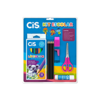 Kit Escolar CIS, 46.3711, 9 Peças Rosa