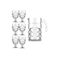 Jogo De Jarra 1.2l Com 6 Taças 200ml Pinea, Casambiente