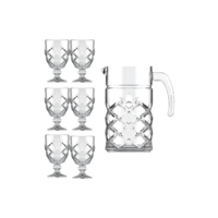 Jogo De Jarra 1.2l Com 6 Taças 200ml Pinea, Casambiente