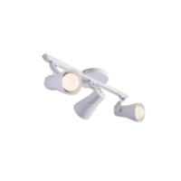 Luminária de Teto Spot Sobrepor Trilho Direcionável Octa 3 Lâmpadas Quarto sala Cozinha Praia Litoral E27 Bivolt (Branco)