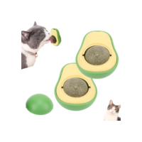 Kit 2 Abacate De Brinquedo Para Gatos Com Catnip Erva Gato Natural Bola de Lamber