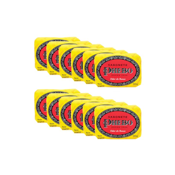 Phebo Sabonete, Odor De Rosas, 90g, 12 Unidades