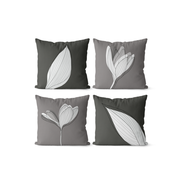 Kit 4 Capas de Almofadas Decorativas 45x45 - Cinza Minimalista