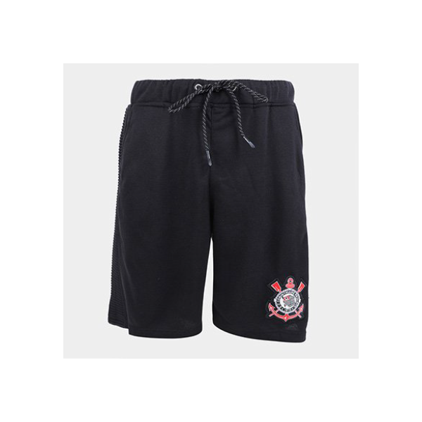 Bermuda Moletom Corinthians Matlock Masculina - Preto