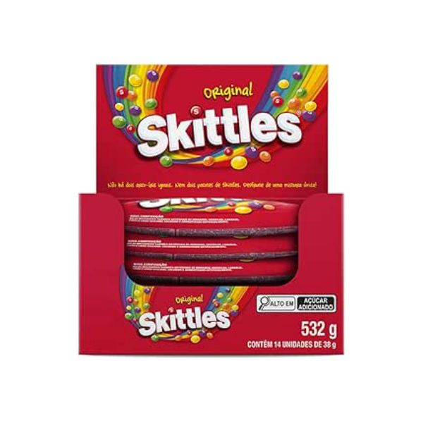 Bala Skittles Original - Case com 14 unidades de 38g