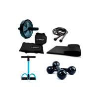 Kit Caneleira + Halter + Colchonete + Roda +extensor + Corda
