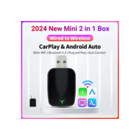 2-Em-1 Sem Fio CarPlay Android Adaptador De Carro Acessórios Do Gadgets Caixa Inteligente Plug and Play 5GHz WiFi Conexã