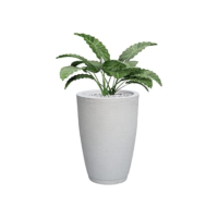 Vaso Polietileno Para Plantas Jardim Sala Luxo Cone Bojo 1 Com Prato (Branco)