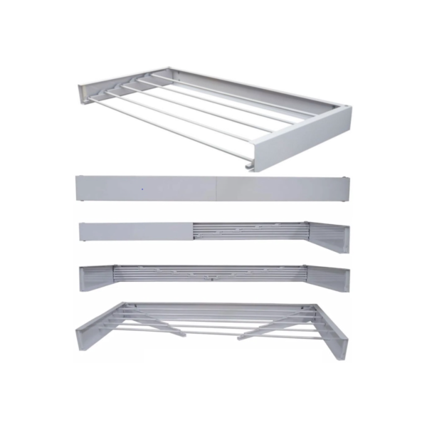 Varal Magico 4 Varetas Em Aluminio 50cm - Dobravel Branco