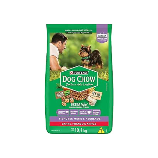 Purina Dog Chow Nestlé Purina Dog Chow Extralife Filhotes Mini E Pequenos Carne Frango E Arroz 10 1Kg